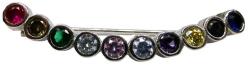Flippy Brosa din Argint 925 Semicerc Pietre Colorate Rotunde (116662)