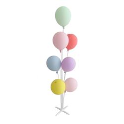 Flippy Suport pentru Baloane, Flippy, Suport pentru 7 Baloane, pentru ziua de nastere, Nunta, Decor cu baloane, Recuzita, Compatibil cu Baloanele Standard, 80 cm, Alb (161658)