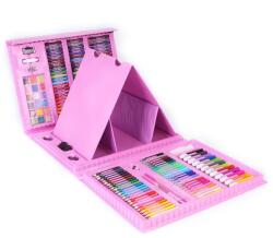 Flippy Set 208 Piese, Complet pentru Pictura si Desen, Flippy, Tip Servieta, 3-12 Ani, 32 x 27 x 5 cm, Roz (133616)