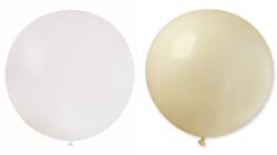 Flippy Set 2 Baloane din Latex, Flippy, Model Party Jumbo, 90 cm, Alb si Bej, 35 g (130924)