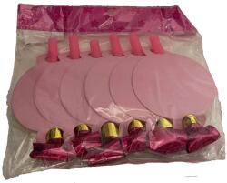 Flippy Set 6 Suflatori Happy Birthday, Flippy, pentru Petrecere, Roz (131414)