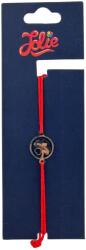Jolie Martisor Bratara din Inox pentru Copii, Jolie, Textil si Inox, Snur Rosu, Model Trifoi Norocos, Argintiu (135211)