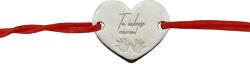 Flippy Martisor Bratara Argint 925, Jolie, Model Inima Te Iubesc, Martisor de 1 Martie, cu Snur Rosu, Argintiu (165617)