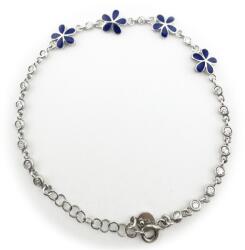 Jolie Bratara pentru Copii, Jolie, Argint 925, Model Floare, cu Email si Zirconiu, 21 cm/4.6g Argintiu/Bluemarin (166591)