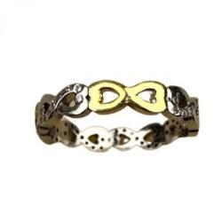 Flippy Inel Argint 925 Infinit Placat cu Aur Galben si Minizirconii M 53 (103183)