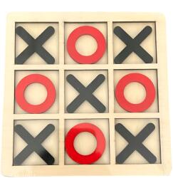 Flippy Jucarie Montessori Tic Tac Toe, Flippy, Educativa, Interactiva, din lemn, X si O, 9 Piese, 14.3x14.3 cm, Negru Rosu (126529)