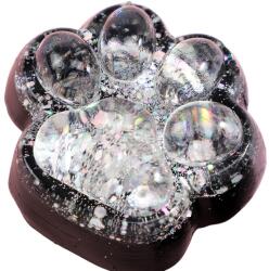 Flippy Jucarie Antistres Squishy, Flippy, cu Revenire Lenta, Squeeze Pinch Family, Model Labuta de Pisica cu Sclipici, 6.5x6 cm, 60g, Ambalaj Transparent, Alb-Negru (135942)