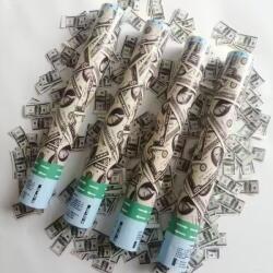 Flippy Tub de Confetti, Flippy, Money, 30x5 cm, Confetii Asortate Model Dolari, Eliberare prin Rasucire, Multicolor (137780)