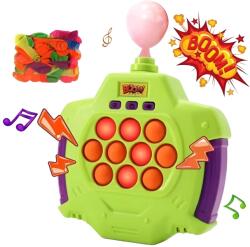 Flippy Joc Pop-It Antistres, Flippy, Electronic, 50 de Baloane, Muzica, 2 Moduri de Joc, Nivel Maxim 200, 14.5x13.5x5.7cm, Verde (127641)