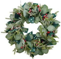 Flippy Coronita de Craciun pentru usa, Rosu-Verde, 40 cm, PVC, Artificiala, Decorata, Interior/Exterior, Flippy (105555)