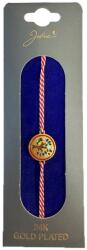 Jolie Bratara Placata cu Aur 24k, Jolie, Model Copacul Vietii, Martisor Bratara, cu Snur Alb/Rosu, Auriu (165692)
