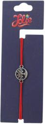 Jolie Martisor Bratara din Inox pentru Copii, Jolie, Textil si Inox, Snur Rosu, Model Copacul Vietii, Argintiu (135209)