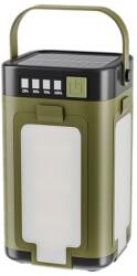 Flippy Lampa pentru Camping, Flippy, Lampa LED, Reincarcabila Solar si cablu TYPE-C, Tip Felinar 4 Laturi si Lanterna in Baza, Impermeabila, 12.5 x 7 x 7 cm, Verde (164289)