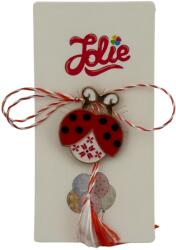 Jolie Martisor pentru copii, Jolie, Material Metal, Ambalaj Carton cu Design, Dimensiune Brosa Aproximativ 2x2 cm, Multicolor, Model Buburuza (134729)