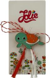Jolie Martisor pentru copii, Jolie, Material Metal, Ambalaj Carton cu Design, Dimensiune Brosa Aproximativ 2x2 cm, Multicolor, Model Broasca Testoasa (134712)