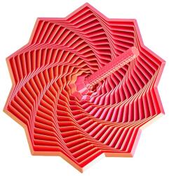Flippy Jucarie Decompresie, Flippy, Model Stea 3D, DuoChrome, Maner Spirala, Turn Magic Geometric, Multiple Forme, Anti-stress, 17 cm, Roz/Auriu (164008)