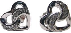 Jolie Silver Cercei din Argint 925, Jolie Silver, Model Inimă Împletită, cu Zirconii Albe, Finisaj Lucios, 1, 5 g, Argintiu (116667)