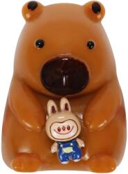 Flippy Jucarie Antistres Squishy, Flippy, cu Revenire Lenta, Squeeze Pinch Family, Model Urs, Ambalaj Transparent, 4.5 x 7.2 cm, Maro (136013)