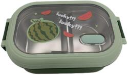 Flippy RESIGILAT - Caserola Container pentru Pranz, Flippy, Caserola LUNCH BOX pentru Studenti, din Plastic PP, pentru Scoala, Compartiment Metalic in Interior, 22.5 x 14.5 x 8 cm, Verde (166483)