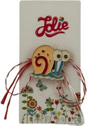 Jolie Martisor pentru copii, Jolie, Material Metal, Ambalaj Carton cu Design, Dimensiune Brosa Aproximativ 2x2 cm, Multicolor, Model Melc (134718)