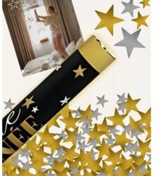 Flippy Tub de Confetti, Flippy, Bonne Annee, 40x5 cm, Confetii Stelute din Aluminiu, Auriu/Argintiu (137782)