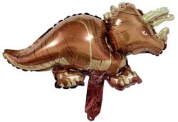 Flippy Balon din Folie Metalizata, Flippy, Mini Figurine Dinozauri, Model Triceratops, Tematica Aniversare, 47x32 cm, Ambalaj Individual, Pai Inclus, Umflare cu Aer sau Heliu, Multicolor (127407)