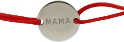 Flippy Martisor Bratara Argint 925, Jolie, Model Mama Rotund, Martisor de 1 Martie, cu Snur Rosu, Argintiu (165603)