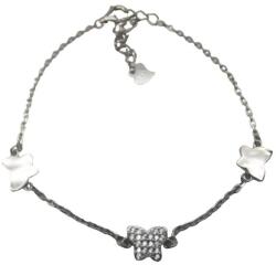 Jolie Silver Brățară Damă din Argint 925, Jolie Silver, Model cu 3 Fluturași, Design Elegant și Delicat, Greutate 2.3 g, Argintiu (116645)