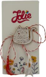 Jolie Martisor pentru copii, Jolie, Material Metal, Ambalaj Carton cu Design, Dimensiune Brosa Aproximativ 2x2 cm, Multicolor, cu Mesaj, Model Pisica (164951)