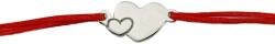 Flippy Martisor Bratara Argint 925, Jolie, Model Inima Mare Mica, Martisor de 1 Martie, cu Snur Rosu, Argintiu (165594)