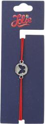 Jolie Martisor Bratara din Inox pentru Copii, Jolie, Textil si Inox, Snur Rosu, Model Fluture, Argintiu (135202)