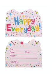 Flippy Set 10 Invitatii pentru Petrecere, Flippy, Model Happy Everyday, 17 x 12 cm, Multicolor (132681)