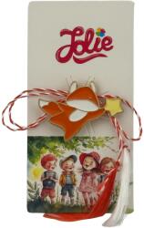 Jolie Martisor pentru copii, Jolie, Material Metal, Ambalaj Carton cu Design, Dimensiune Brosa Aproximativ 2x2 cm, Multicolor, Model Vulpe (164955)