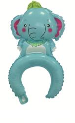 Flippy Balon din Folie Metalizata, Flippy, Tip Coronita, Model Elefant, Ambalaj Individual, Pai Inclus, Umflare cu Aer sau Heliu, 47 x 27 cm, Albastru (134299)