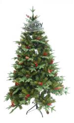 Flippy Brad Artificial bogat de Craciun Premium, Flippy, 2.10 m inaltime, suport metalic inclus, Verde, Decorat, Interior/ Exterior, 1172 ramuri (105731)