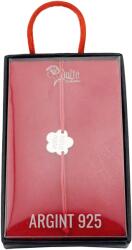 Flippy Bratara Argint 925 pentru Dama, Jolie, Model Floare HAND MADE, Martisor Bratara de 1 Martie, Pandativ Argintiu cu Snur Rosu (165595)