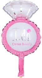 Flippy Balon din Folie Metalizata, Flippy, Mini Figurine Nunta, Model Inel de Logodna, Tematica Cerere in Casatorie, 46x23 cm, Ambalaj Individual, Pai Inclus, Umflare cu Aer sau Heliu, Roz (127424)