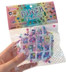 Flippy Jucarie Antistres Squishy, Flippy, cu Revenire Lenta, Squeeze Pinch Family, Model Waffle, 6x6 cm, 99g, Ambalaj Transparent, Multicolor (135944)