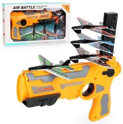 Flippy Set Arma de jucarie tip lansator de avioane, Air Battle, Portocaliu (103079)