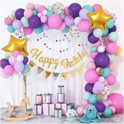 Flippy Baloane pentru Arcada HAPPY BIRTHDAY, Flippy, baloane decorative din Latex, Set Mix 127 Baloane Colorate, Multicolor (130083)