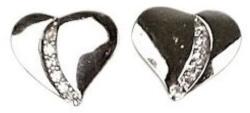 Flippy Cercei Tip Stud din Argint 925, Model Inima, Suprafata Decorata cu Zirconii Stralucitoare, Greutate 1.3 g, Argintiu (13328)