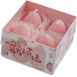 Flippy Set 4 Lumanari Parfumate, Flippy, Model Capsunici, Ardere 30 min, 52g, 6.3 x 6.3 x 3.8 cm, Roz (133976)