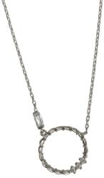 Flippy Colier din Argint 925, Jolie Silver, Model Cerc Răsucit, cu Zirconii Albe, Finisaj Lucios, Lungime 43 cm, Argintiu (102843)