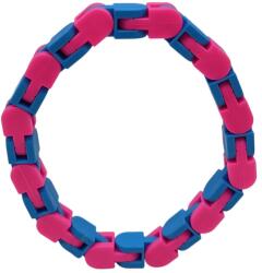 Flippy Jucarie Senzoriala Antistres, Flippy, Fidget Toys, Puzzle de Imbinat Tip Sarpe, 24 Piese, +3 Ani, Albastru/Roz (128959)