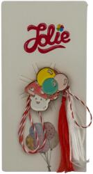 Jolie Martisor pentru copii, Jolie, Material Metal, Ambalaj Carton cu Design, Dimensiune Brosa Aproximativ 2x2 cm, Multicolor, Model Ciuperca si Baloane (164953)