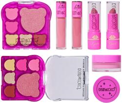 Kevin&Coco Set 6 Produse de Machiaj Kevin&Coco Pink Bear, Paletă Farduri și Iluminator, 2 Lip Gloss-uri, 2 Rujuri, Design Ursuleț, Nuanțe Roz, 16.2 x 16 x 2.5 cm, Multicolor (126658)