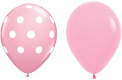 Flippy Set 10 Baloane din Latex, Flippy, Model Party cu Buline si Simple, 30 cm, Roz, 2.8 g (130908)