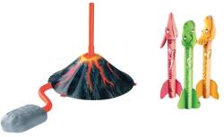 Flippy Jucarie pentru Copii, Flippy, Lansator de Rachete cu Piciorul, un Singur Lansator, 3 Rachete Donozauri cu Lumini, 30 cm Inaltime, Model Vulcan, Multicolor (132687)