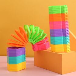 Flippy Puzzle pentru copii, Flippy, fidget loop, functie stivuire, bucle, decompresie, curcubeu, 20 cm (124551)