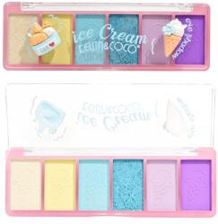 Kevin&Coco Paleta Farduri de Pleoape, Kevin&Coco, Paleta pentru Machiaj, 6 Nuante, Model Ice Cream, Mate si Sidefate, 13.5x4.4x2 cm, Multicolor (166487)